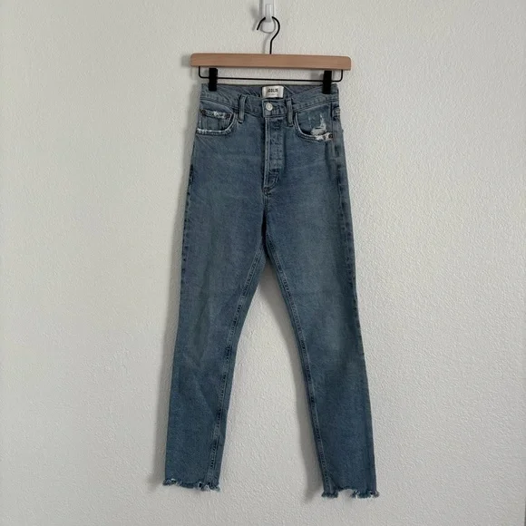 AGOLDE Women's Size 23 Blue Button Fly Nico Skinny Jeans - Picture 2 of 5